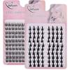 Jiefuxin DIY Lashes Fox Eye Manga False Eyelashes Large Capacity Tapered Thick Segmented Individual Cluster Lash Extensions