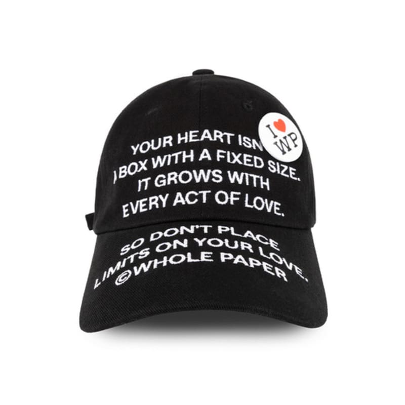 

Whole Paper Text Ball Cap (Black) ONE