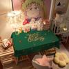 Winter Christmas Plaid Red Holiday Festive Tablecloth Household Waterproof Girly Heart Coffee Table Cover Tablecloth