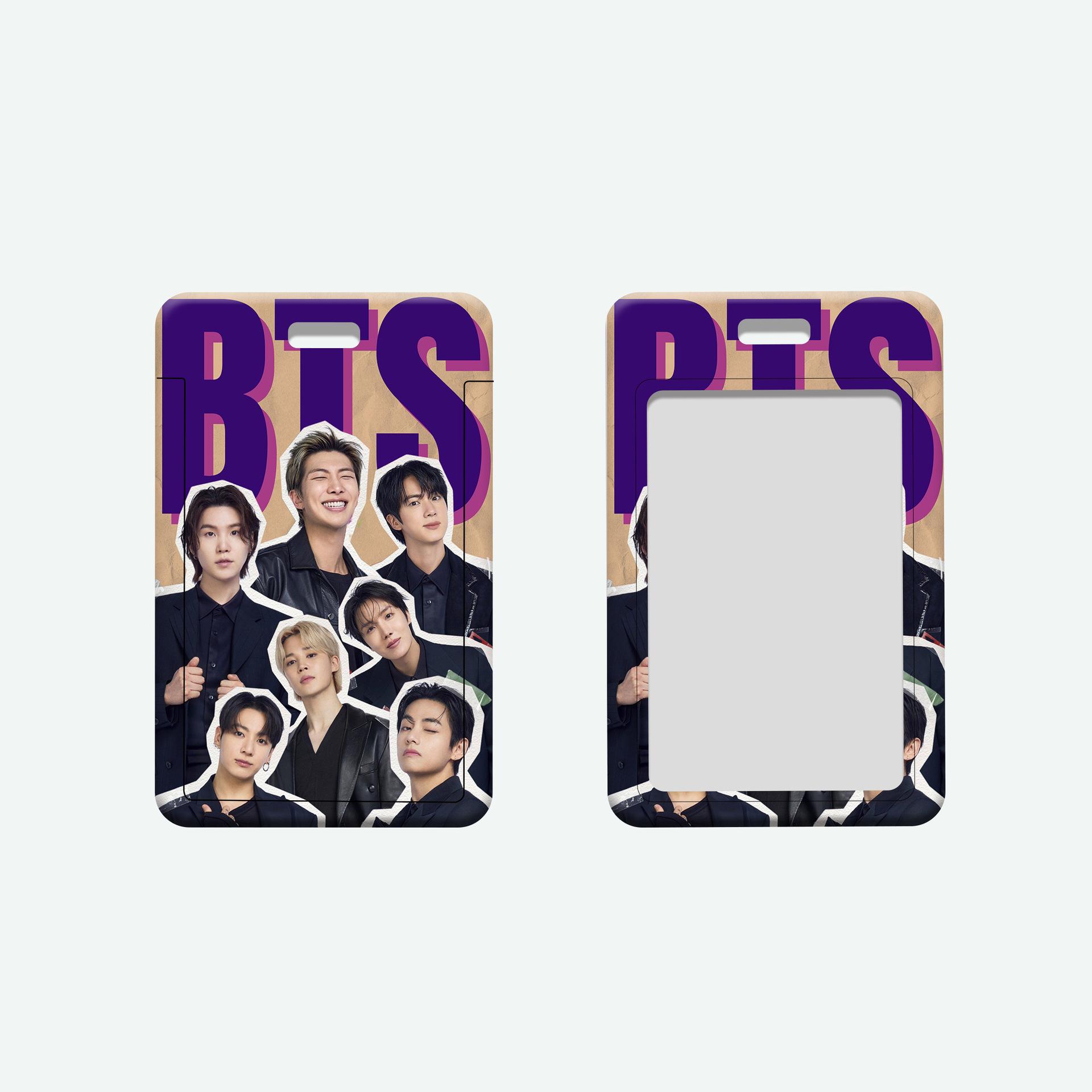 

BTS Member Colorful Photocard Holder, Bangtan Boys ID Badge & Lomo Card Case with Name Print, Kpop ARMY Fans Collectible Card Cover BTS