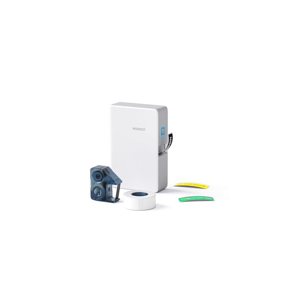 B18 Portable Label Maker, Wireless Bluetooth Connection, Mobile Editing, Support Color Printing, Mini Sticker Printer for Labeling Office Files, White