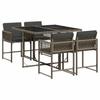 VidaXL Ensemble à Manger de Jardin avec Coussins 5 pcs, Table et Chaises à Dossier Rabattable, Meubles d'Extérieur Patio 3211436