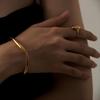 Fashionable Versatile Geometric Irregular Titanium Steel Bangle for Women, Instagram Style