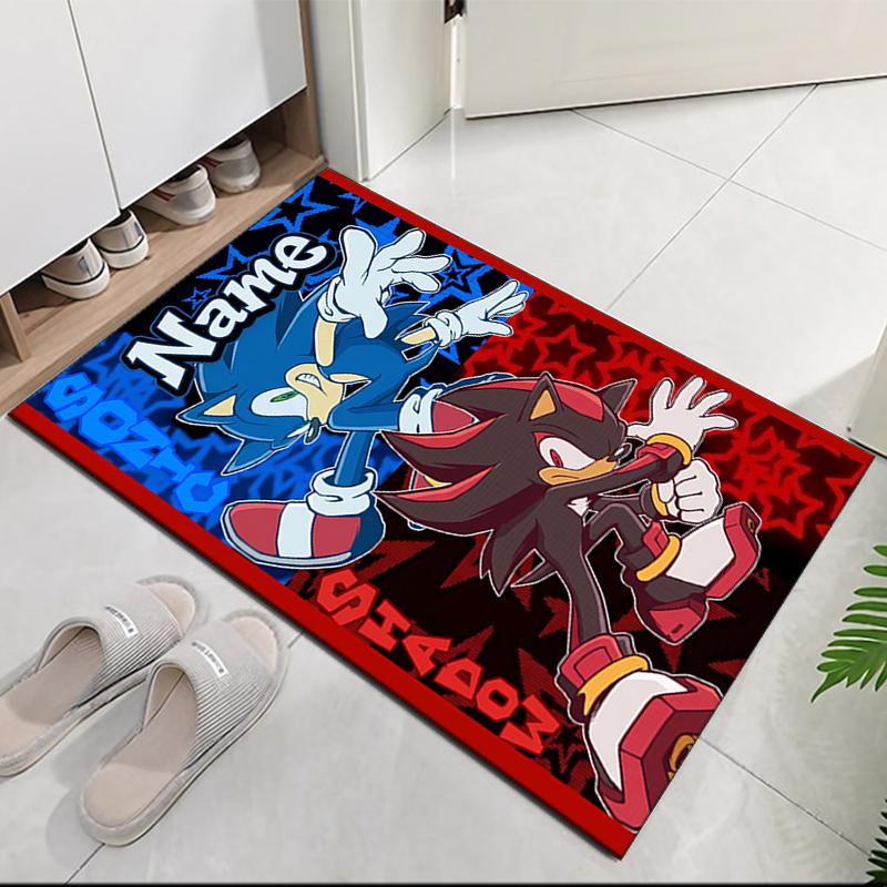 Custom Name Sonic Printed Carpet Rug For Office Chair Living Room Bedroom Kitchen Room Decor Gifts