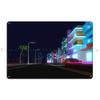 Shoreline Drifter Car Driving Towards Synthwave Sun Through s Miami Metal Plaque Printing Customize Tin Sign Poster