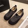Fashion Women's Fashion Flat Shoes Winter New Round Head Deep Stitching Soft Sole Anti-slip Wear-resistant Cotton Shoes