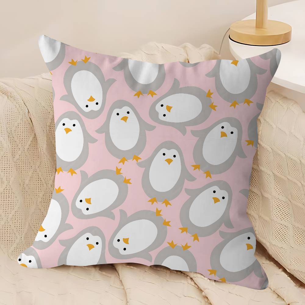 Cute Penguin Cushion Cover Car Throw Pillow Case For Sofa Car Christmas Gift 40x40cm 45x45cm