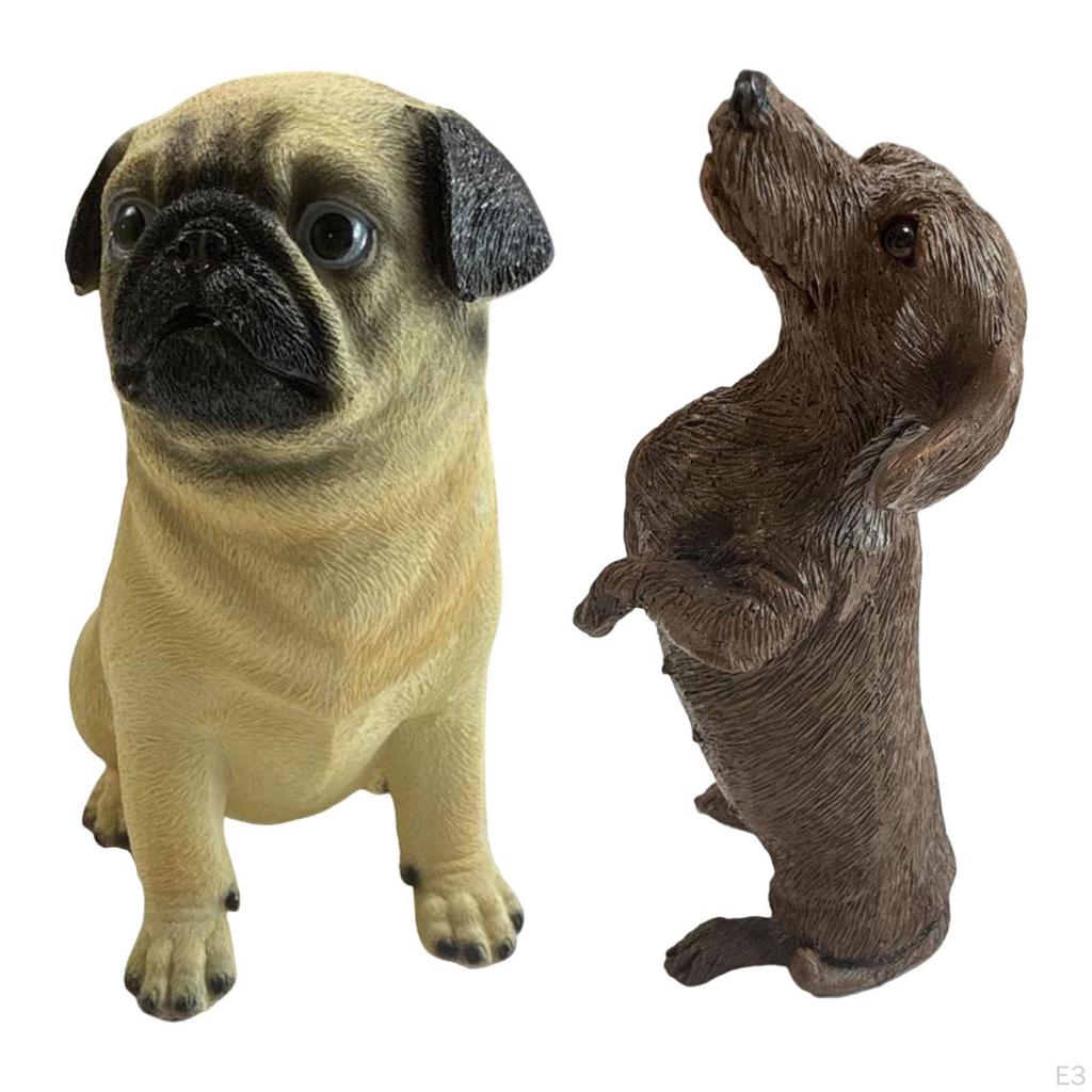 Animal Dog Statue Figurine Handmade Craft Creative Collection Home Decor for Office Wedding