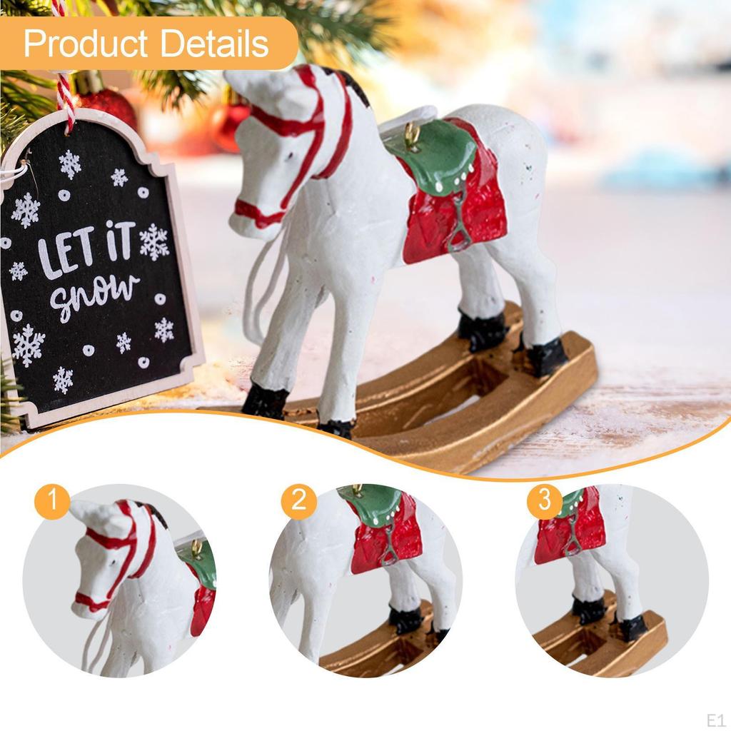 Christmas Horse Figurine Home Accent Decoration for Table Shelf Entrance