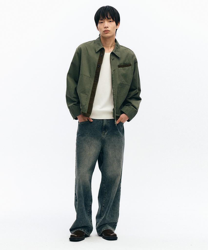 Intempomood Mechanic Button Detail Jacket_Khaki