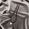 Adorable Heart Shaped Pendant Necklace Beaded Clavicle Chain With 6mm Glass Beads Ideal For Casual Or Party
