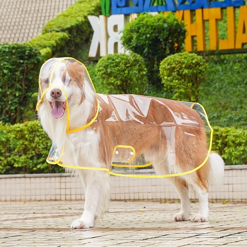 

Дождевик для собак Прозрачная одежда для собак с капюшоном Водонепроницаемая куртка-дождевик для маленьких, средних и больших собак Товары для прогулок на свежем воздухе для домашних животных XS жёлтый