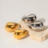 18K Gold Chubby Teardrop Titanium Steel Geometric Earrings for Women's Fashion