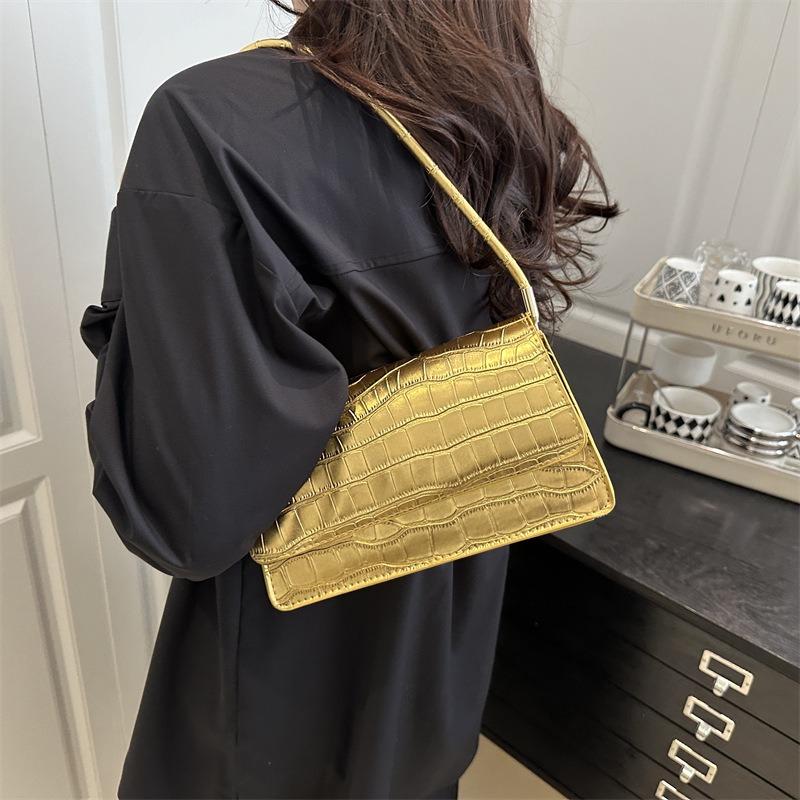 Sac bandoulière petit modèle motif crocodile mode femme texture simple tendance et polyvalent