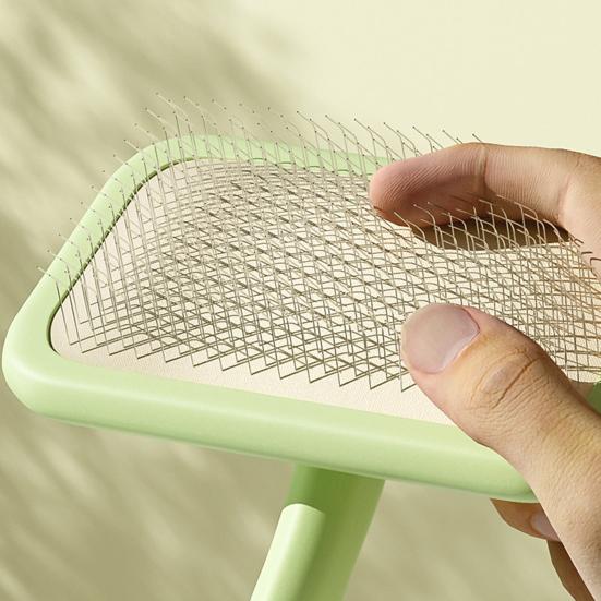 Cat Deshedding Brush Pet Grooming Comb Rounded Angled Teeth Remove Loose Undercoat Massage Dematting Comb for Long Short Hair Cats Dogs