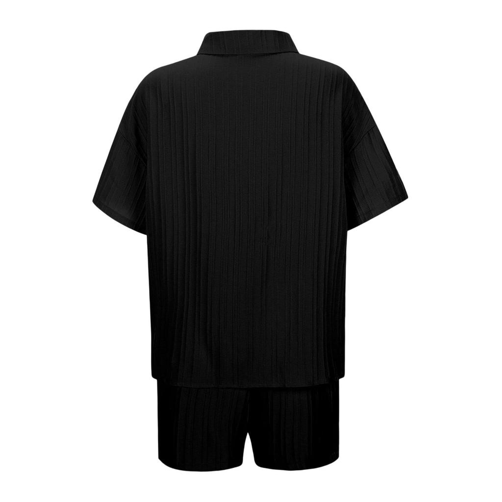 2 Piece Sets For Women T-shirt Shorts Outfits Fashion Sexy Summer Short Sleeve Pleated Midriff Suit