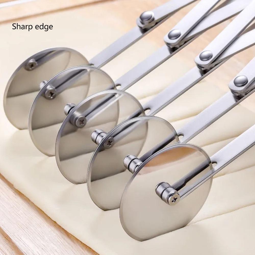 Stainless Steel Pastry Cutter Multi Round Baking Roller Durable Cookie Dough Divider  Pizzas