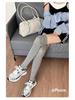 Lazy Style Over-the-Knee Women's Socks: Autumn/Winter White & Grey Scrunch, Thigh-High, Calf Boot Socks, Cotton, Japanese JK Style.