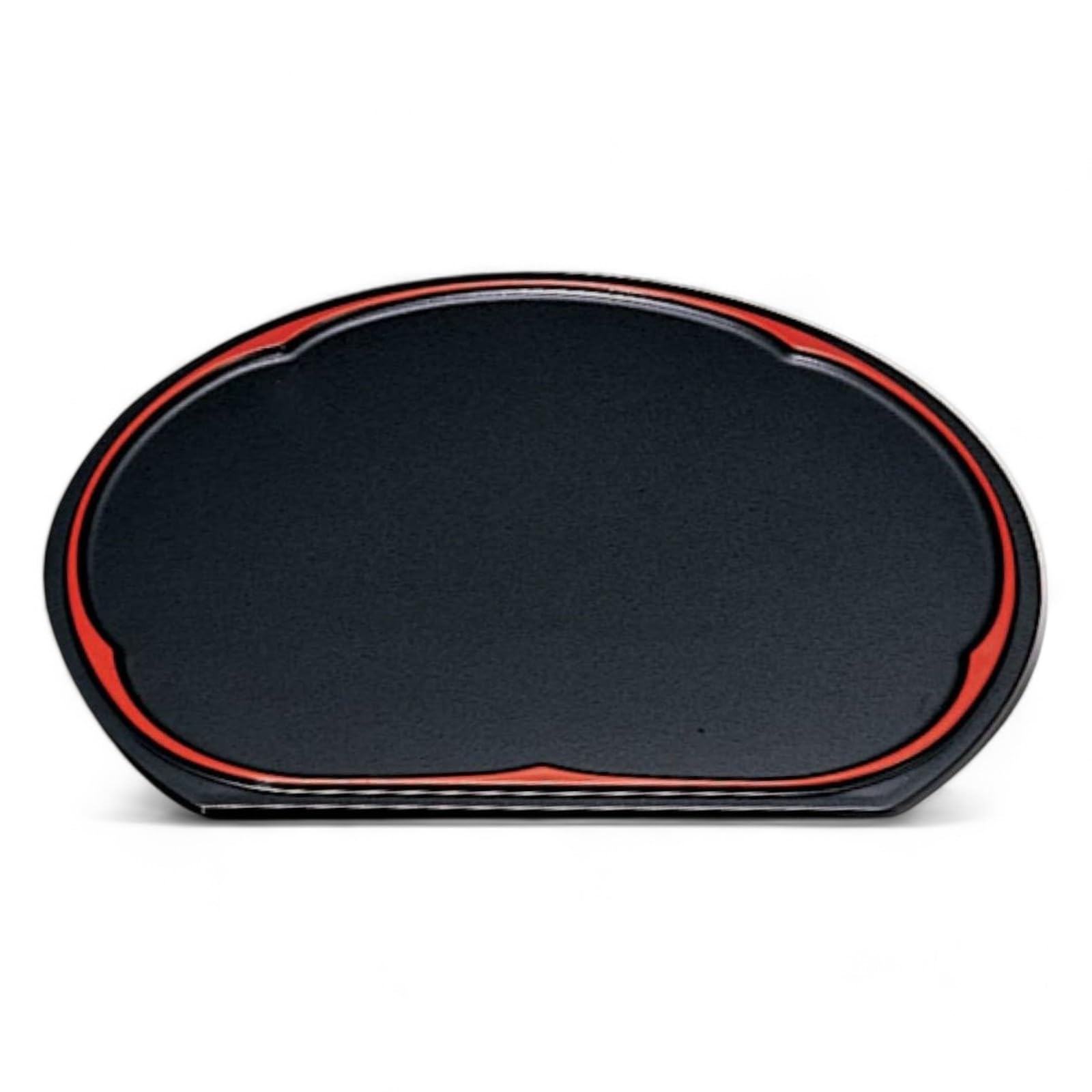 

tray in black with a finish vermilion finish in lacquerware made in Japan J-kitchens 3-shaku plum-shaped half-moon double-sided (tray) non-slip /