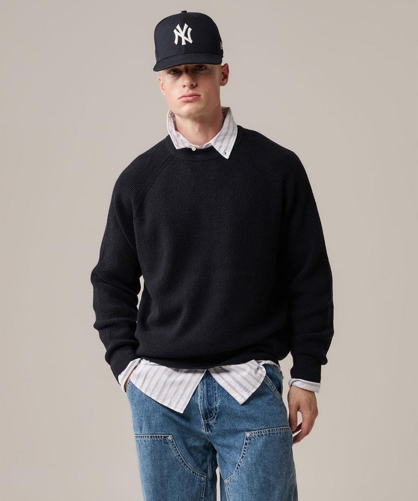 Yaichi Waffle Knit Merino Wool Sweater - Mid Nights
