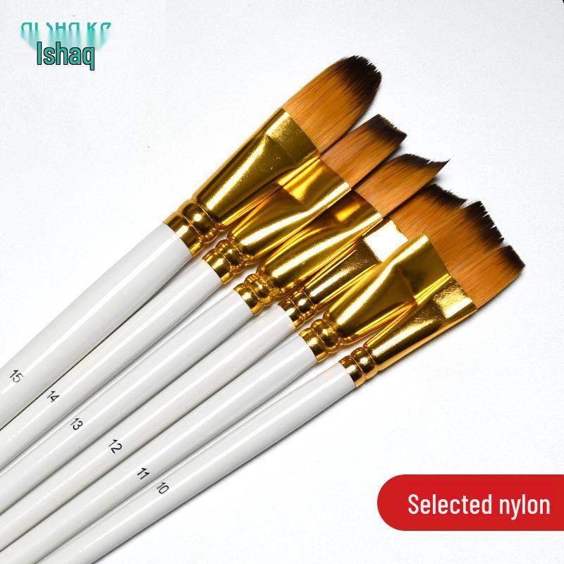 Aishake 15-Piece Nylon Hair Paint Brush Set with Black Canvas Bag and Sponge Scraper