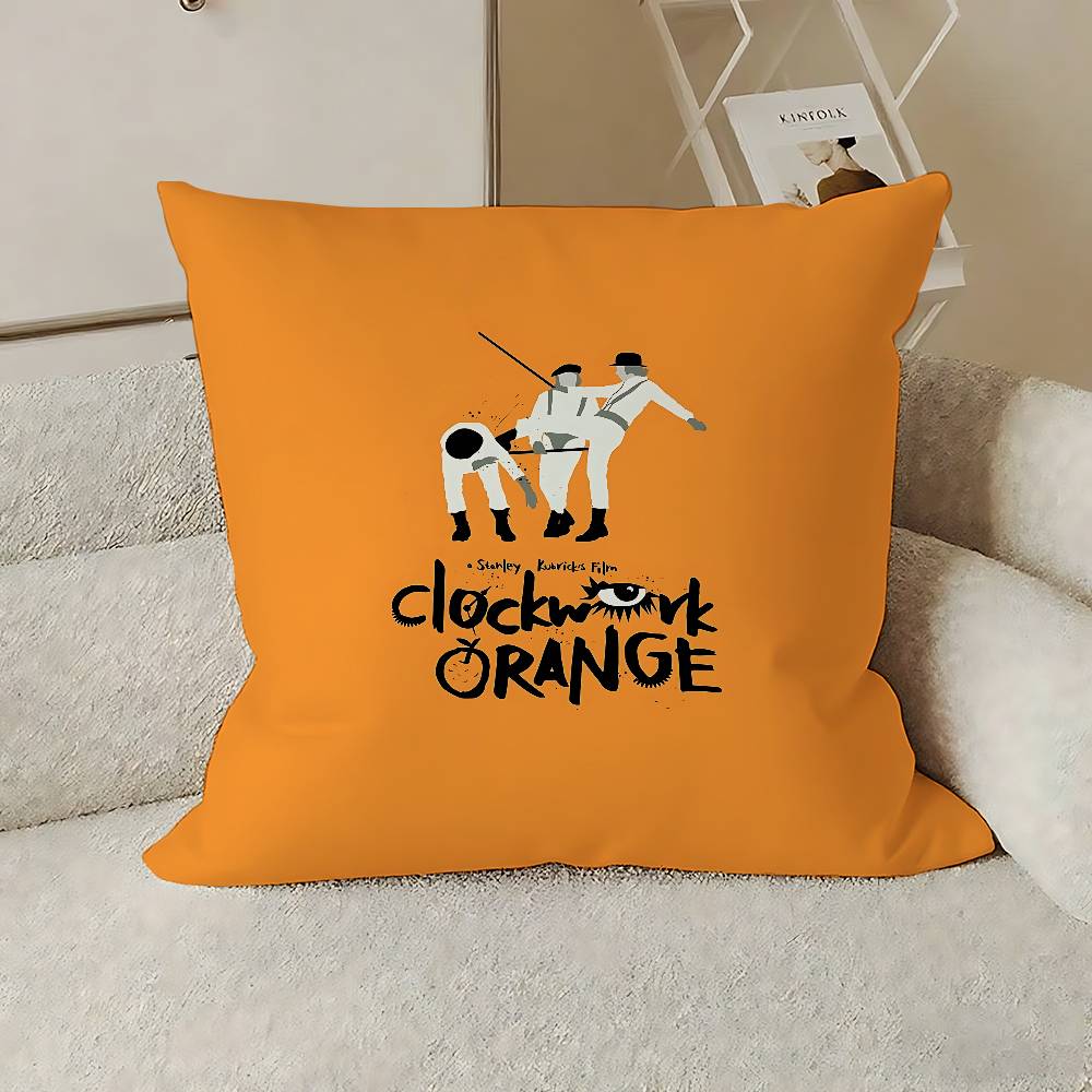 Uhrwerk Orange Kissenbezug Dekokissenbezug Nordischer Vintage-Stil Kissenbezüge Wohnzimmer Sofa Couch Sitz