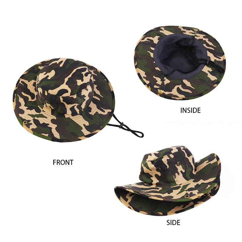 Outdoor Sunscreen Sunscreen Basin Hat Wide Brim Mountaineering Hat Foldable Hiking Sunscreen Bucket Hat JDPM-