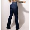 European and American Elastic Waistband, High Waistband, Elastic Slim Fit, Slightly Flared Pants, Hip Lifting Denim Pants
