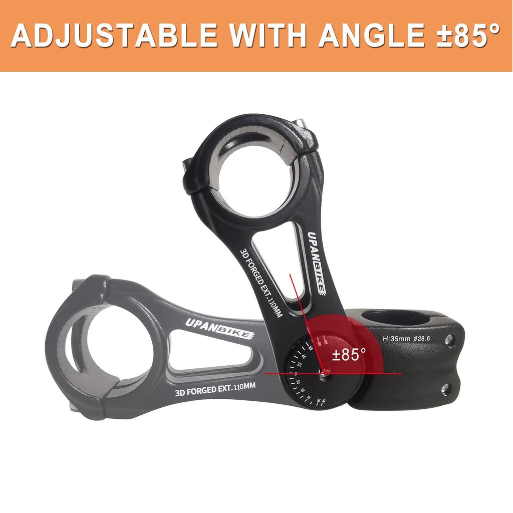 UPANBIKE Bicycle Bike Adjustable 70 90mm 110mm 145mm Aluminum Alloy Handlebar Riser Extender for Road City Bike Stem, 31.8mm Degree, MTB, Bike,