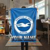1PC Custom Name Brighton&Hove Albion Patterned Flannel Blanket Suitable For All Seasons for Home Decor Warmth and Comfort Gifts Holiday Present