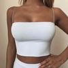 Yuyou European & American Street Style Thin Elastic Band Bandeau Camisole – Women's Solid Color Straight Neck Short Top