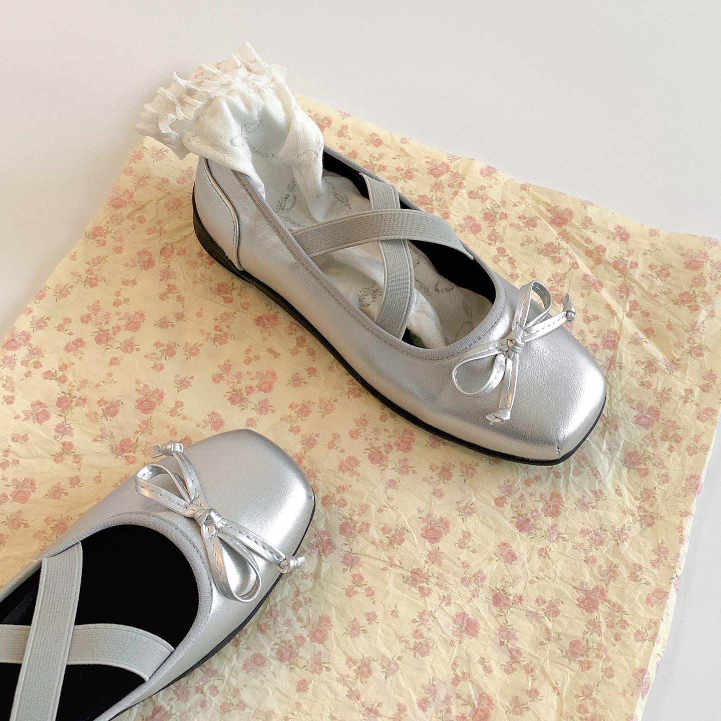 

Fashion Autumn New Flats Women Mary Jane Shoes Ladies Shallow Comfort Slip on Soft Leather Eelgant Dress Ballet Shoes Zapatos De Mujer 35 серебряный