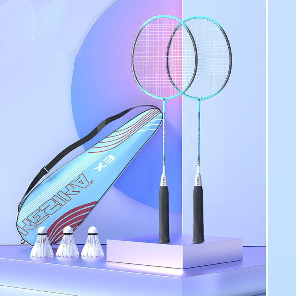 Badminton Racket Full Carbon Attack Durable Double Racket for Children