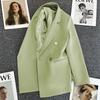 Women's Green Slim Fit Suit Jacket - Trendy Spring 2025 Street Style