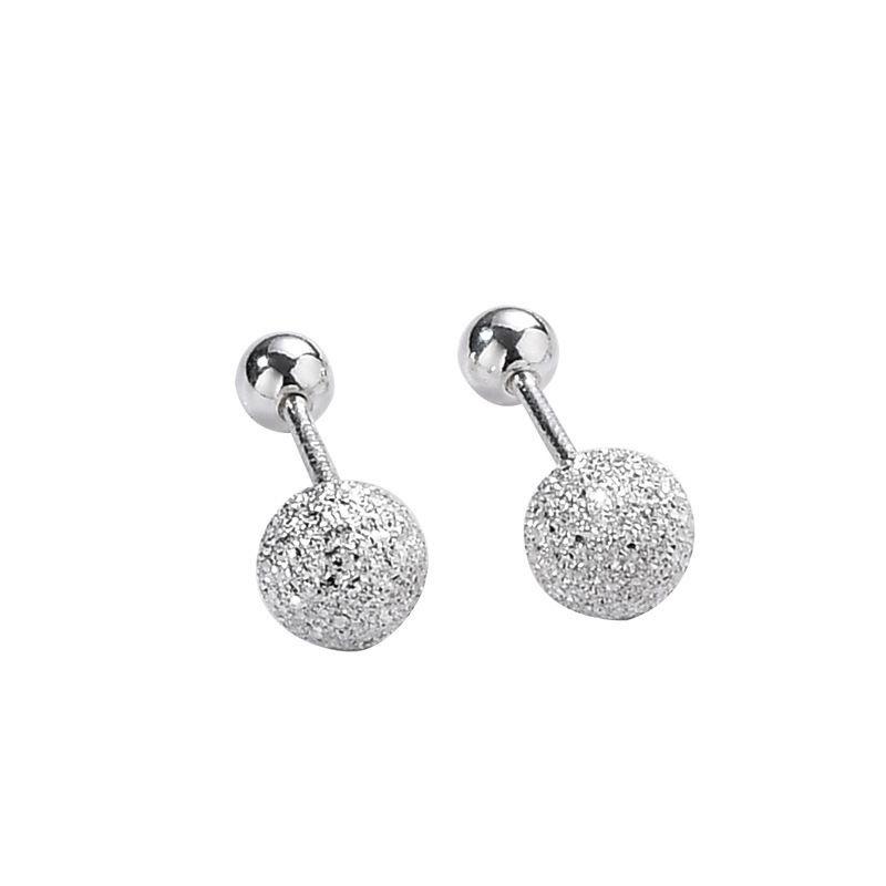 Earlobe Stud Earrings with Silver Pins, Mini Ear Bone Studs, Sleep-friendly, No Need To Remove, Double-headed Threaded Earrings