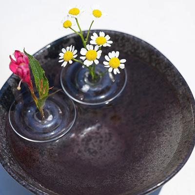 Yousheng Floating Floral Arrangement Holder Clear Floating Flower Bowl Stem Holder Floating Mini Vase for Bowls Fish Tanks Dining Table Centerpiece