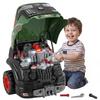 Children's Truck Engine Toy, Steering Wheel, Fog Effect, Sound and Light, Ages 3-6, Green