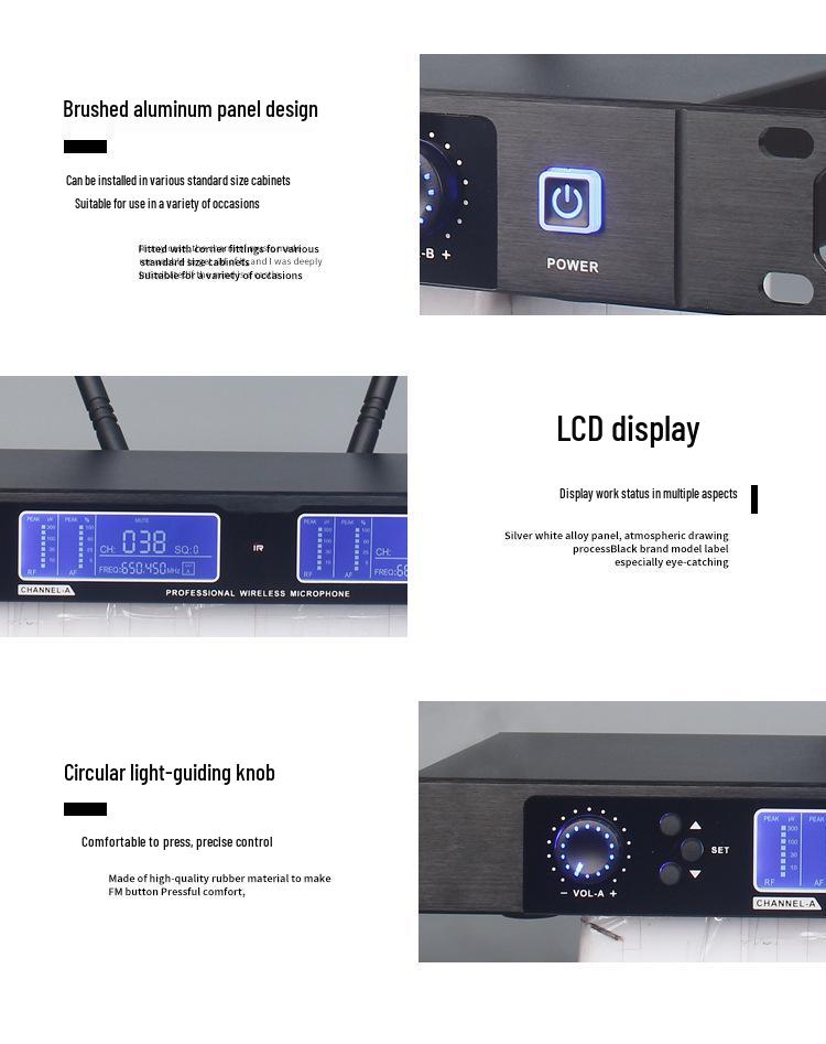 UHF Wireless Dual Microphone System for Home, Stage, and KTV Audio Equipment