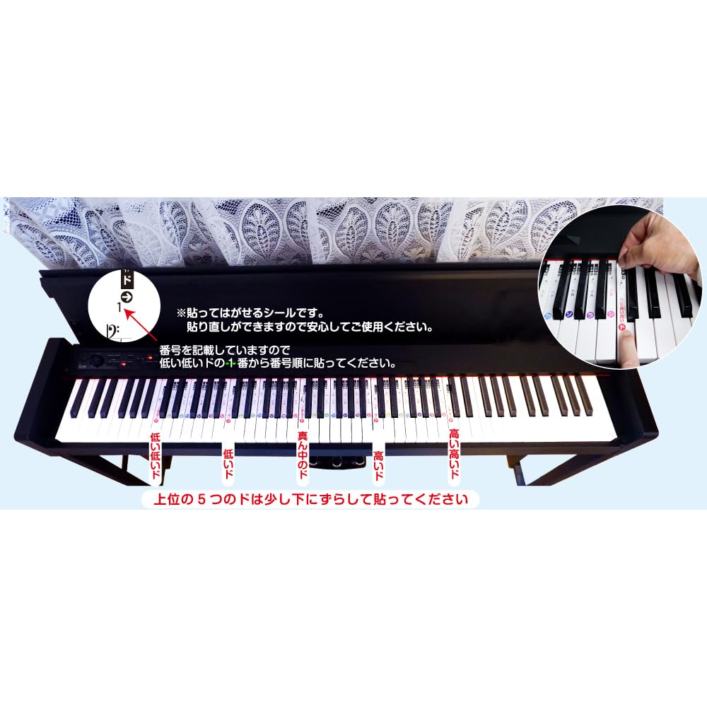 Naklejki na klawiaturę 29 klawiszy Klawiatura fortepianowa Początkujący Pomoc w nauce gry na klawiaturze Naklejki Doremi Lekcje muzyki Materiały dydaktyczne Samodzielna nauka