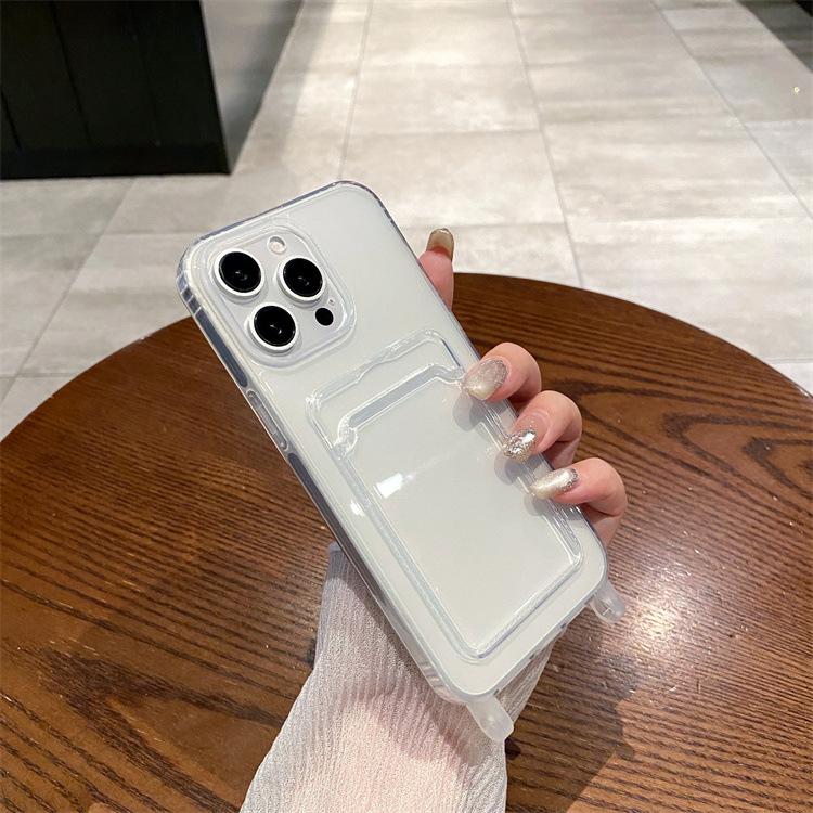Creative Card Bag Is Suitable for Apple 11PRO Anti-drop Transparent Card Bag, Mobile Phone Case Iphone11 Simple Soft Protective Case.