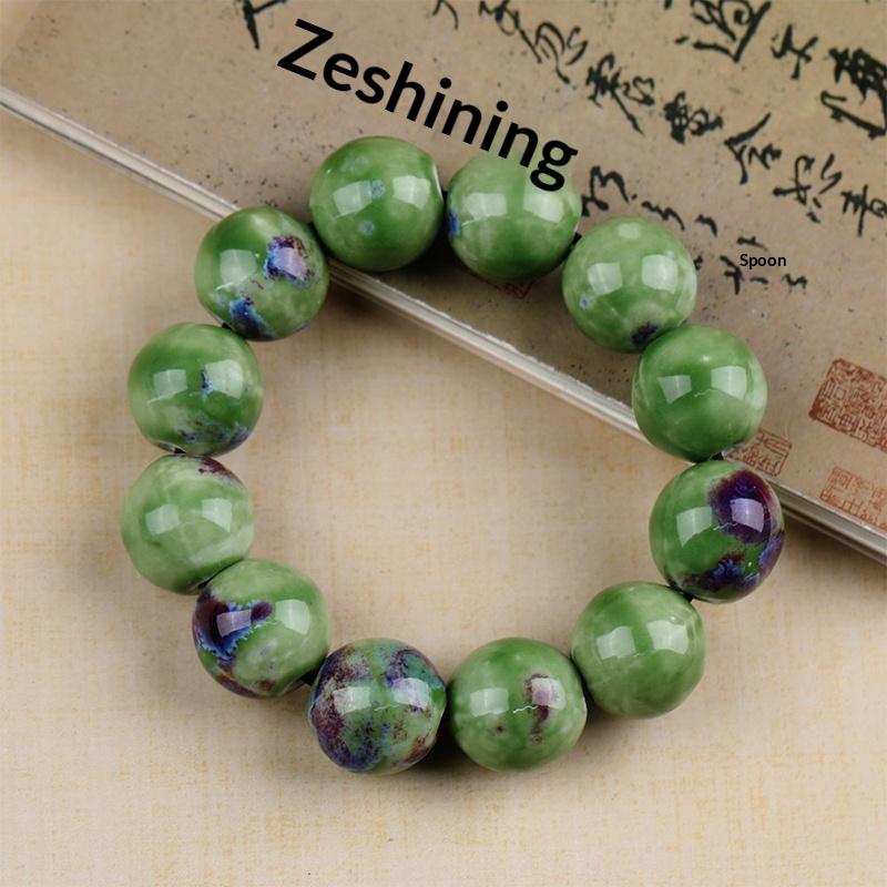 Vintage Porzellan Keramik Perlen Strang Armband für Frauen Klassischer Eleganter Schmuck für Hochzeiten Tägliche Accessoires