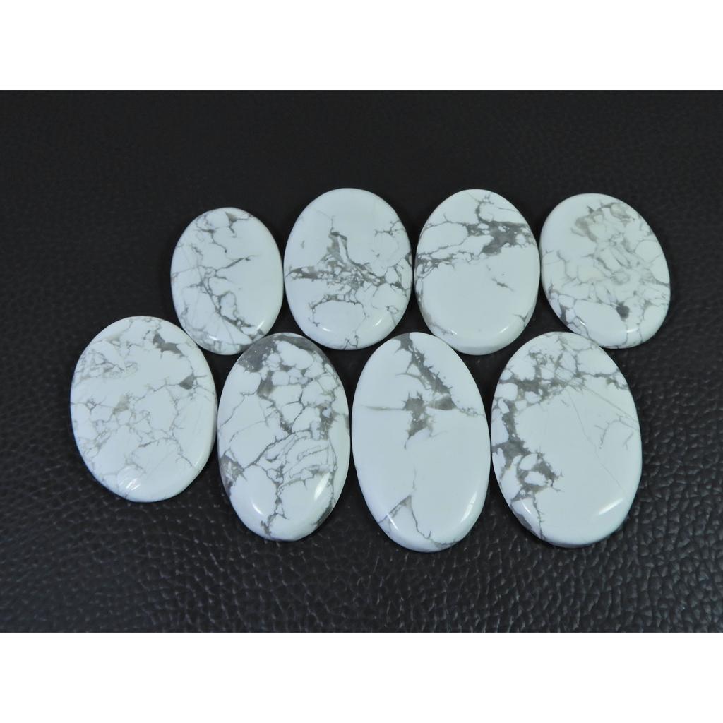 408Cts. Natural Howlite Oval Shape Cabachon Loose Gemstone 08 Pcs Lot C-2549