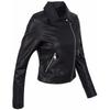 Jaquetas Motociclista Femininas Couro Sintético Preto Jaqueta Aviador Nova Curta Inverno Outono Punk Vintage Feminina Jaqueta de Couro