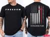 Tricou Memorial Charlie Kirk cu 2 fețe Libertate Creștină Steag SUA Credință Peste Frică