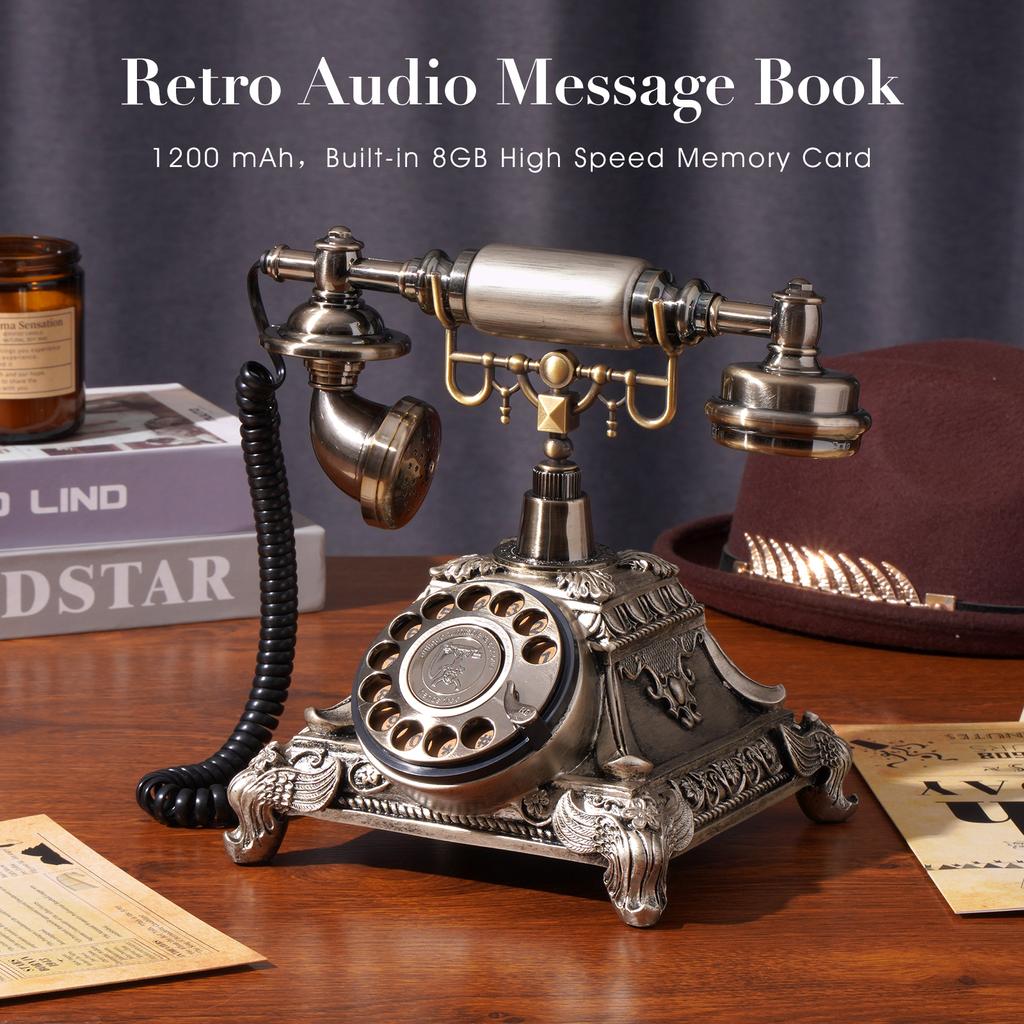 Audio Message Book Voice Record Vintage Telephone Recorder Wedding Phone Customized with Voicemail