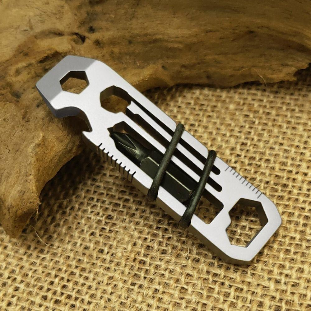Mini Multifunctional Pry Bar Keychain Shape Outdoor Multifunctional Screwdriver  Bike Repair Tools