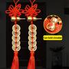 Handmade Brass Chinese Knot Five Emperor Coin Gourd A Household Door Hanging Car Accessories Gift