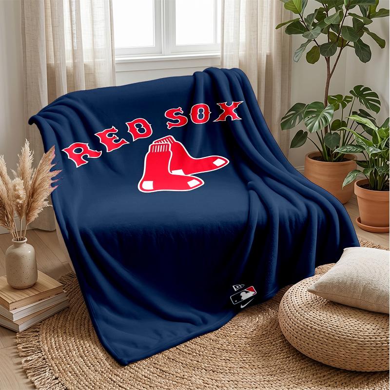 Boston Red Sox Flannel Fleece Blanket Cozy Warm Throw Blanket For Couch Bed Travel All Season Use