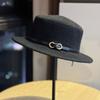 Spring and summer new straw hat women's sun hat fashionable retro French flat top hat outdoor seaside sun hat tide