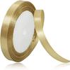 Champagne Gold Satin Ribbon 3/8 Inch X 25 Yards, Polyester Single Faced Fabric Ribbon for Gift Wrapping, DIY Crafts, Hair Bows Making, Wreaths